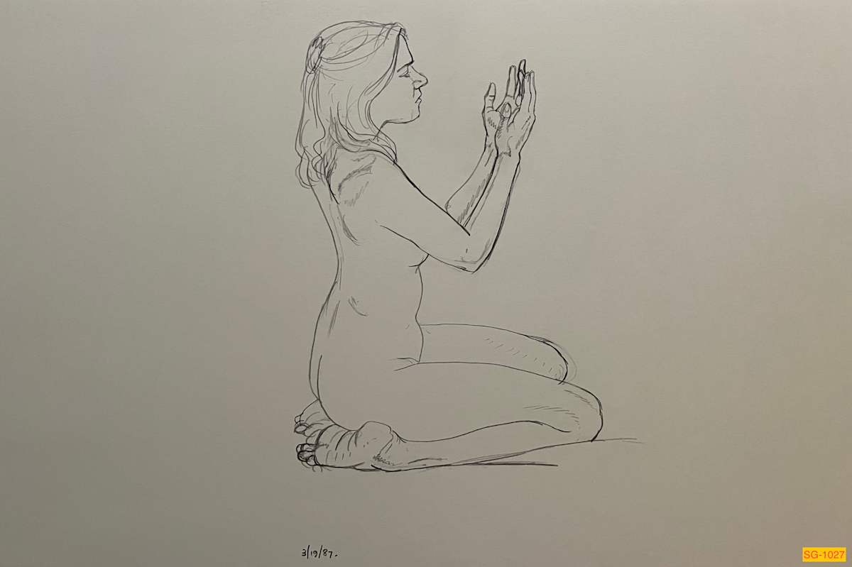 Untitled (female nude figure drawing) by Spence Guerin 