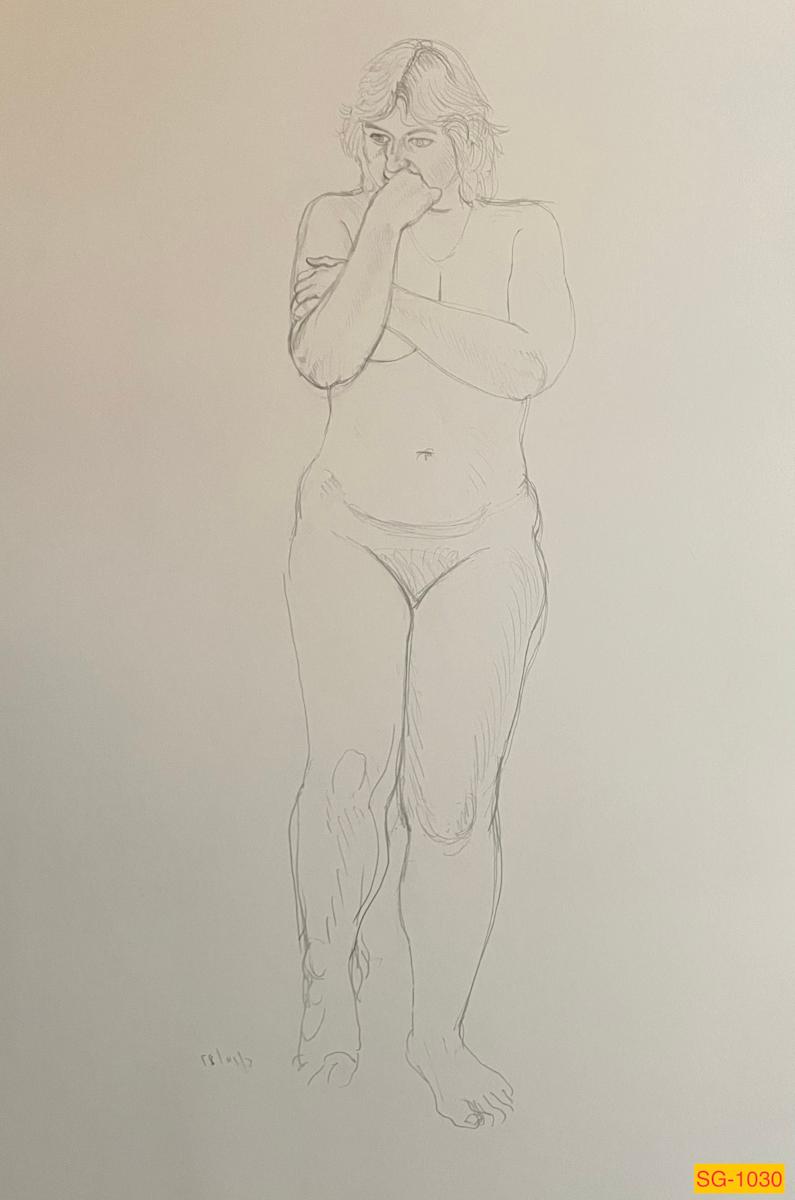 Untitled (female nude figure drawing) by Spence Guerin 