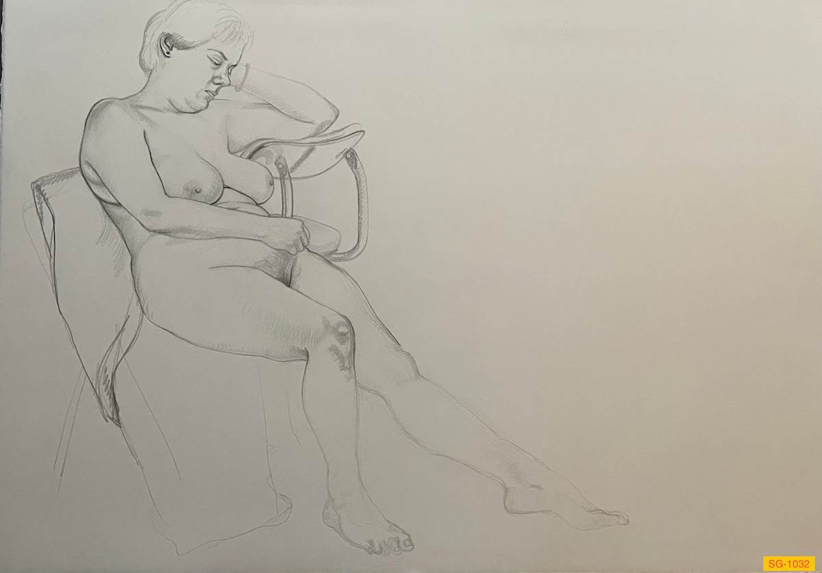 Untitled (female nude figure drawing) by Spence Guerin 