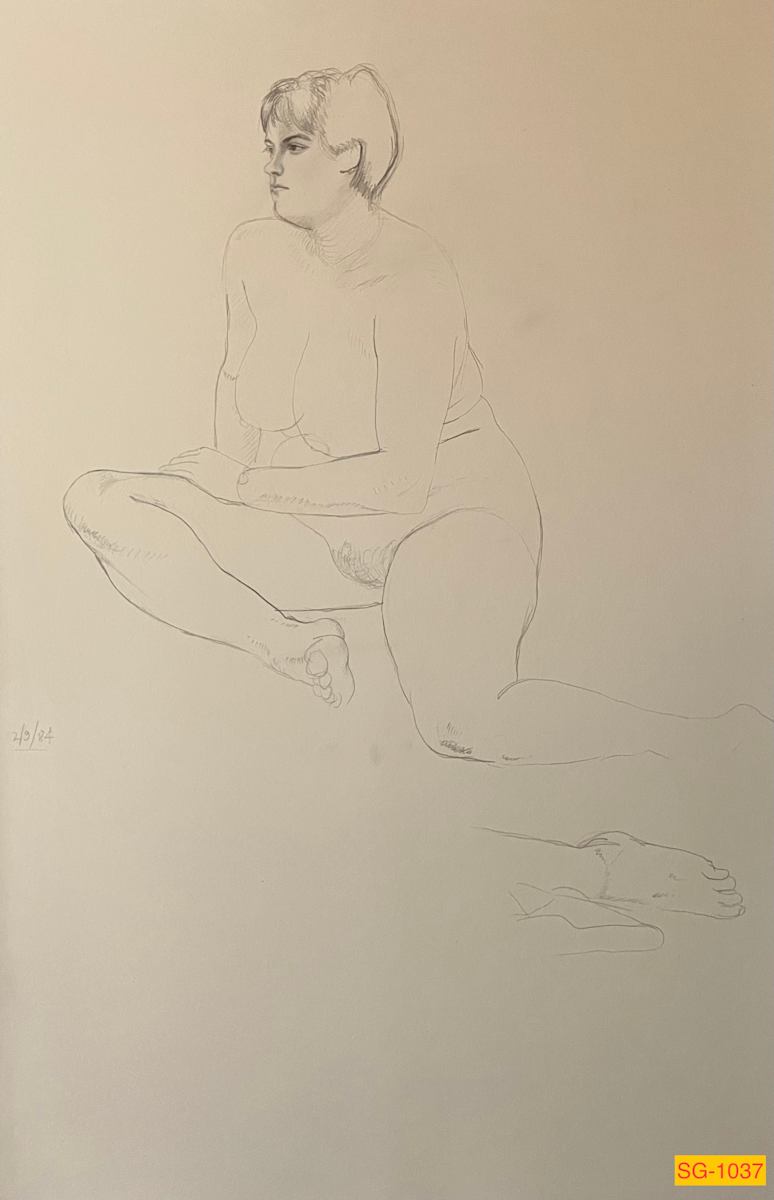 Untitled (female nude figure drawing) by Spence Guerin 