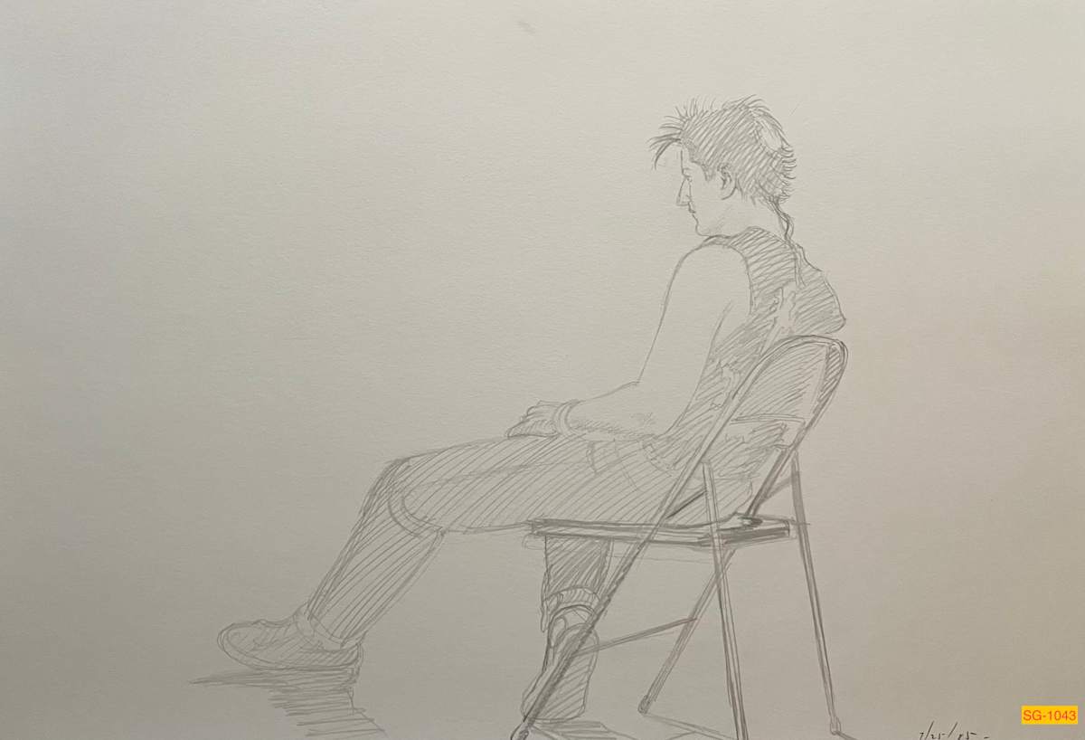 Untitled (male figure drawing) by Spence Guerin 
