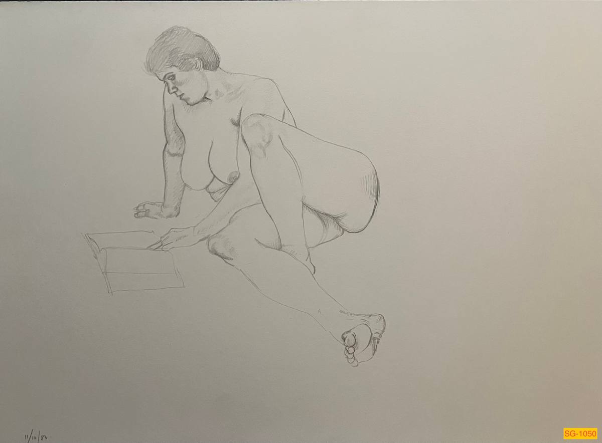 Untitled (female nude figure drawing) by Spence Guerin 