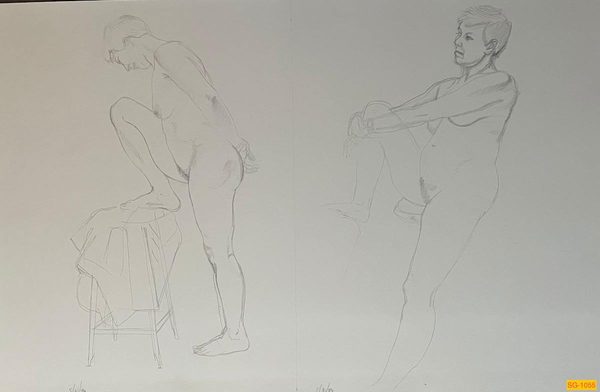 Untitled (female nude figure drawing) by Spence Guerin 