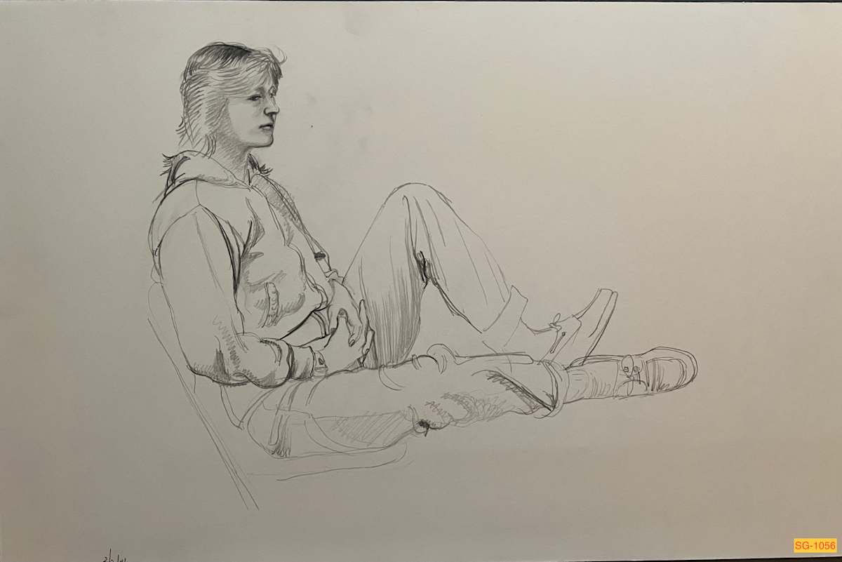 Untitled (female figure drawing) by Spence Guerin 