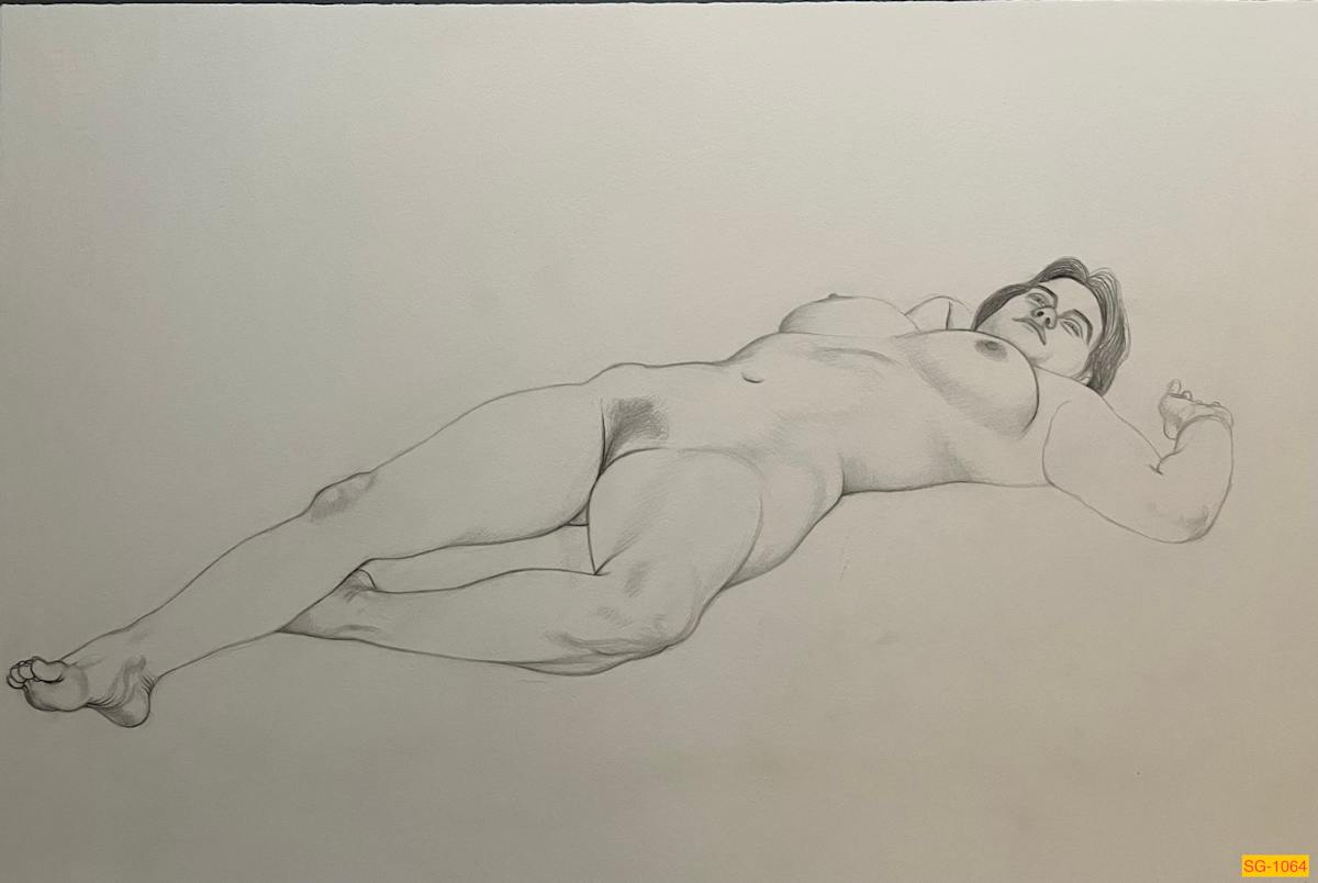 Untitled (Female nude figure drawing) by Spence Guerin 