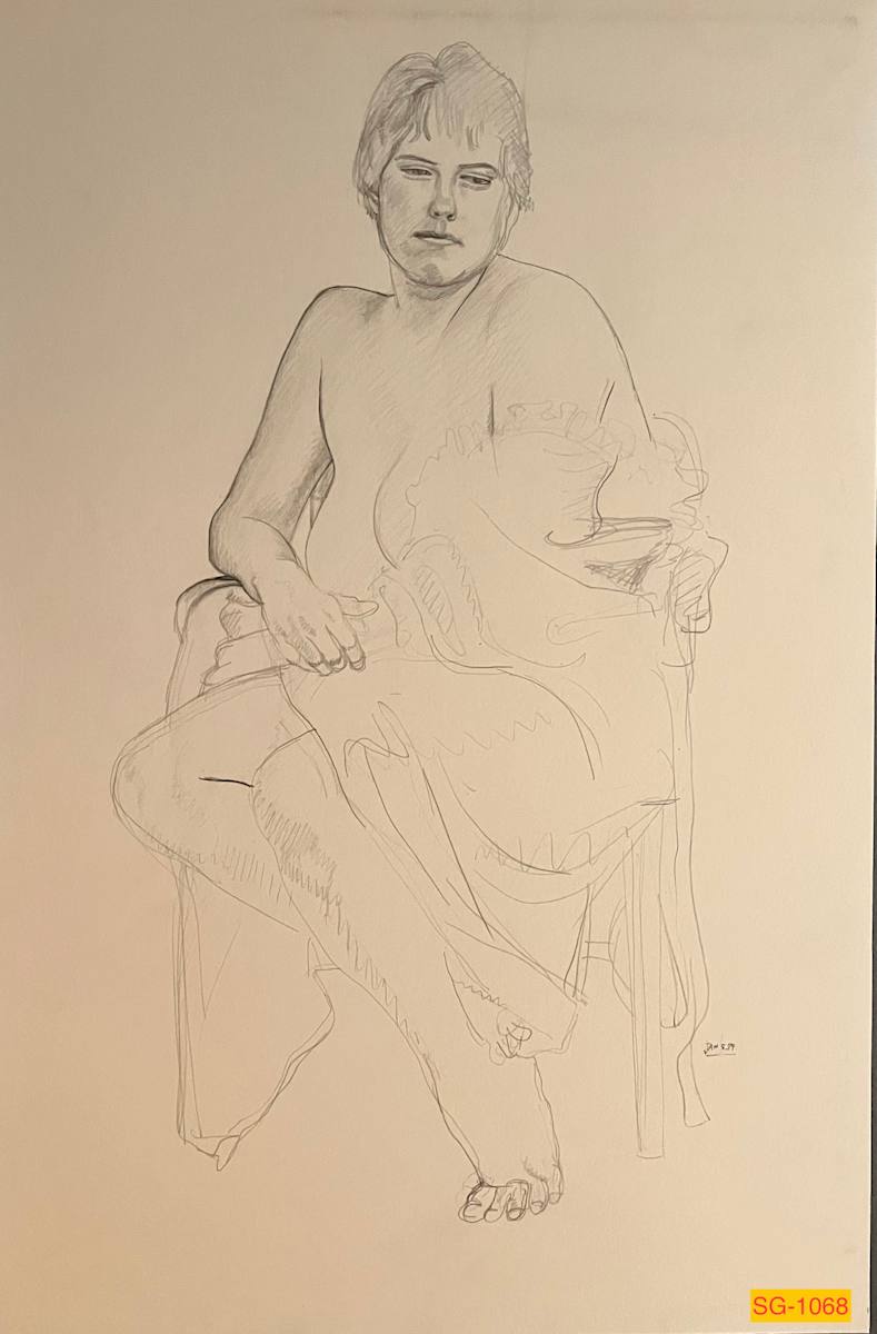 Untitled (female nude figure drawing) by Spence Guerin 