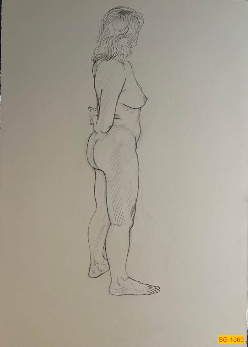 Untitled (female nude figure drawing) by Spence Guerin 