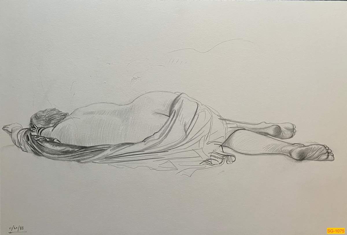 Untitled (female nude figure drawing) by Spence Guerin 