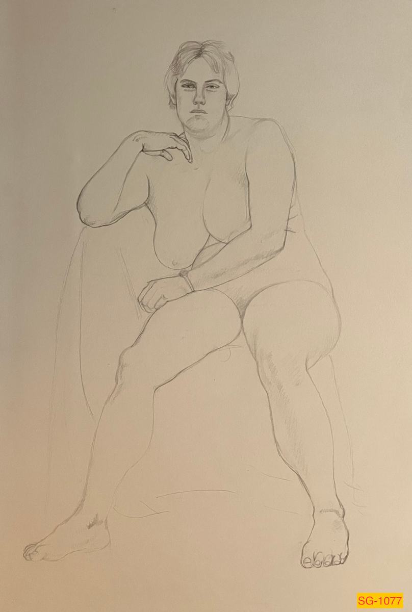 Untitled (female nude figure drawing) by Spence Guerin 