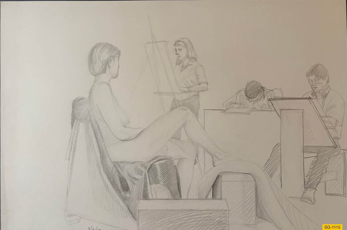 Untitled (Female nude figure drawing) by Spence Guerin 