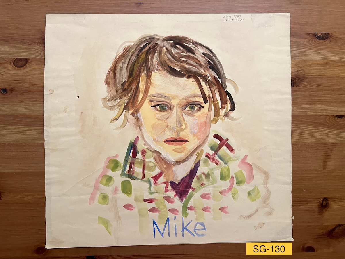 Mike, Rampart, Alaska by Spence Guerin  Image: Mike was one of about a dozen youngsters in the one room school at Rampart, Alaska where Spence was Artist-in-the-School for one month in winter of 1983.