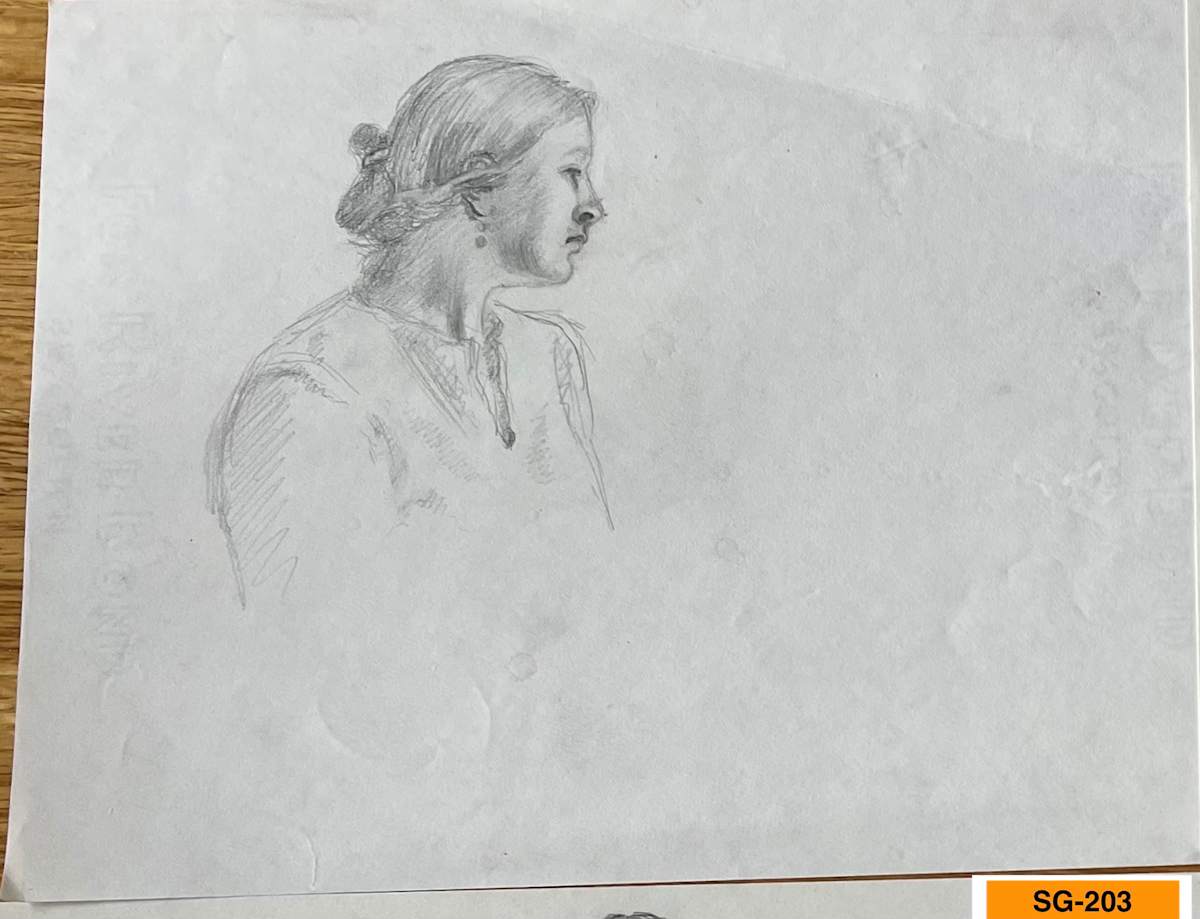 Deborah by Spence Guerin  Image: A sensitive drawing of the artist's mate and second American wife.