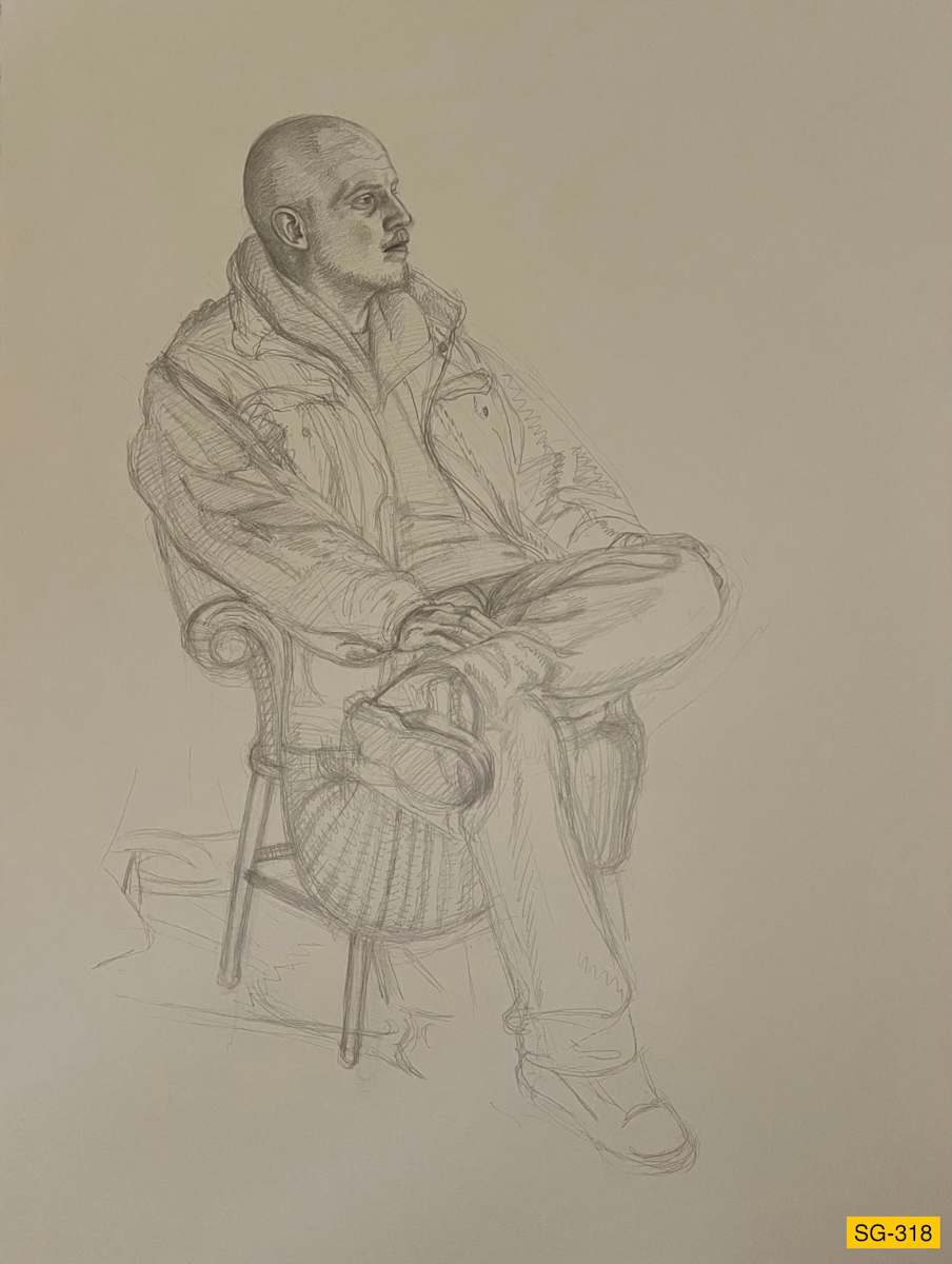 Untitled (nude figure drawing) by Spence Guerin 