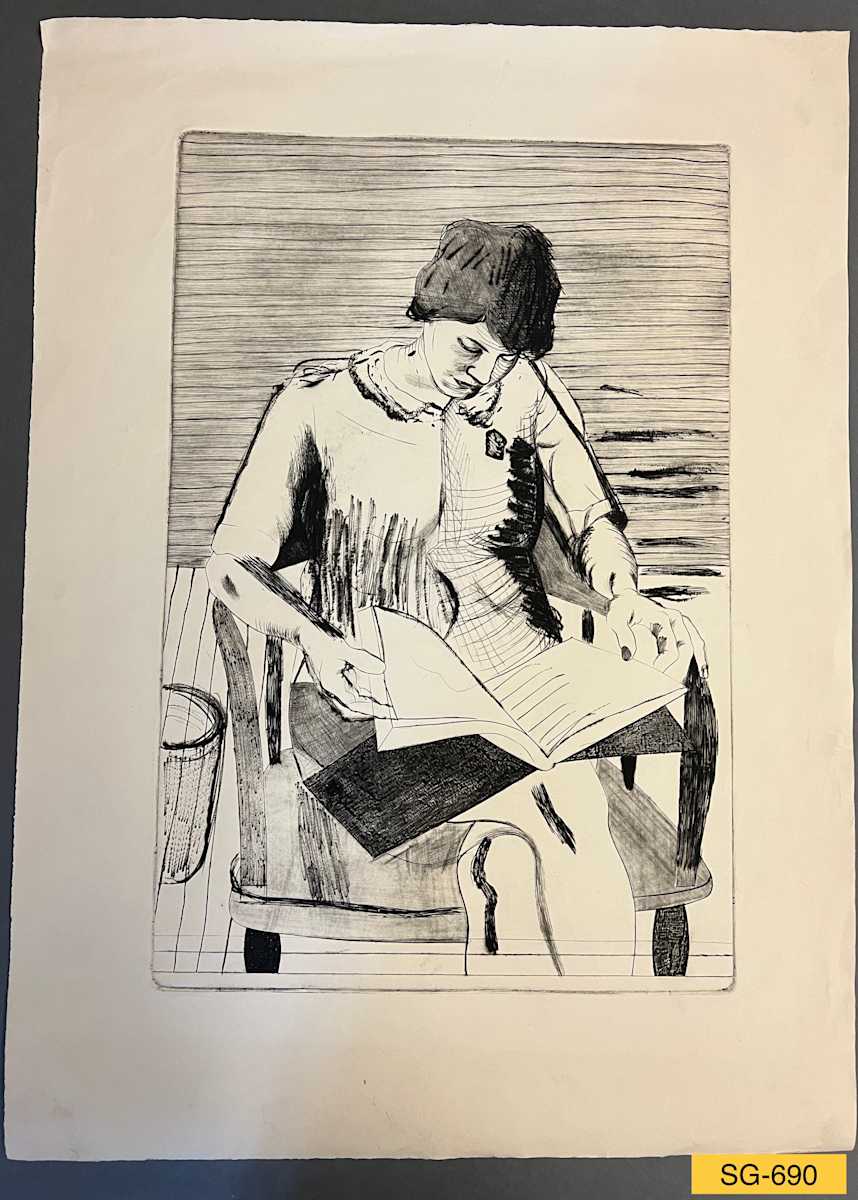 Mary D Reading a Book by Spence Guerin 