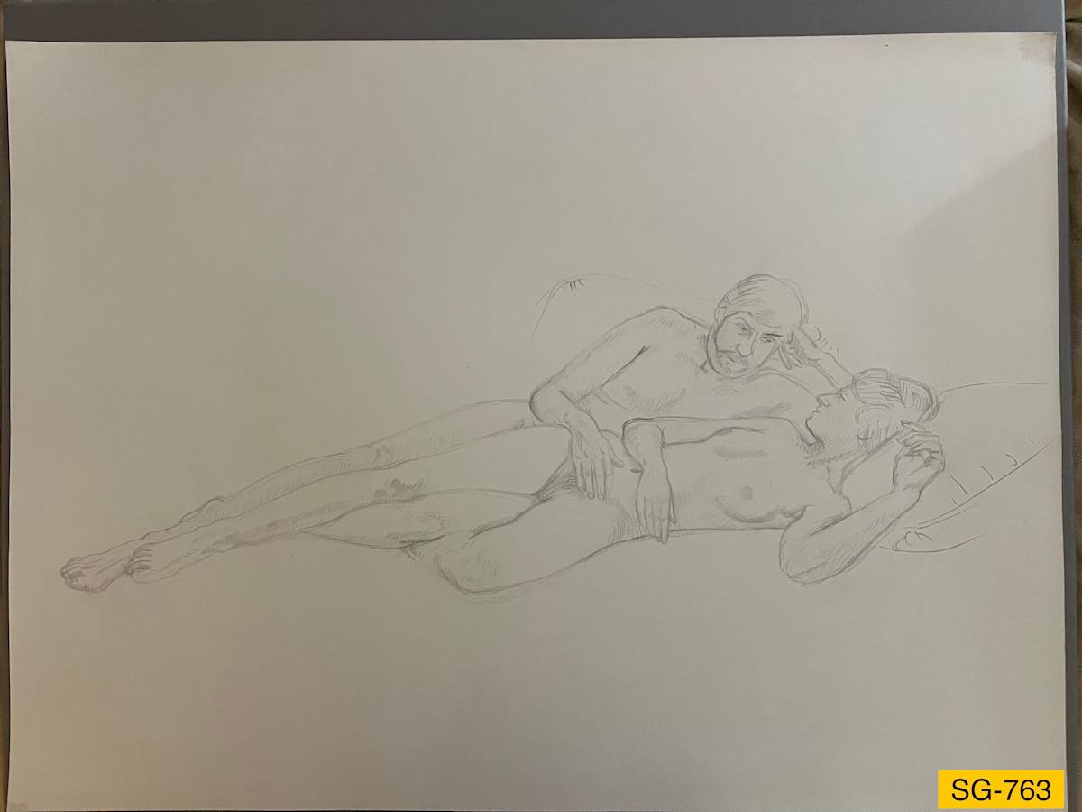 Ken and Marcia, 5 by Spence Guerin  Image: Nude reclining couple, entwined with one another.