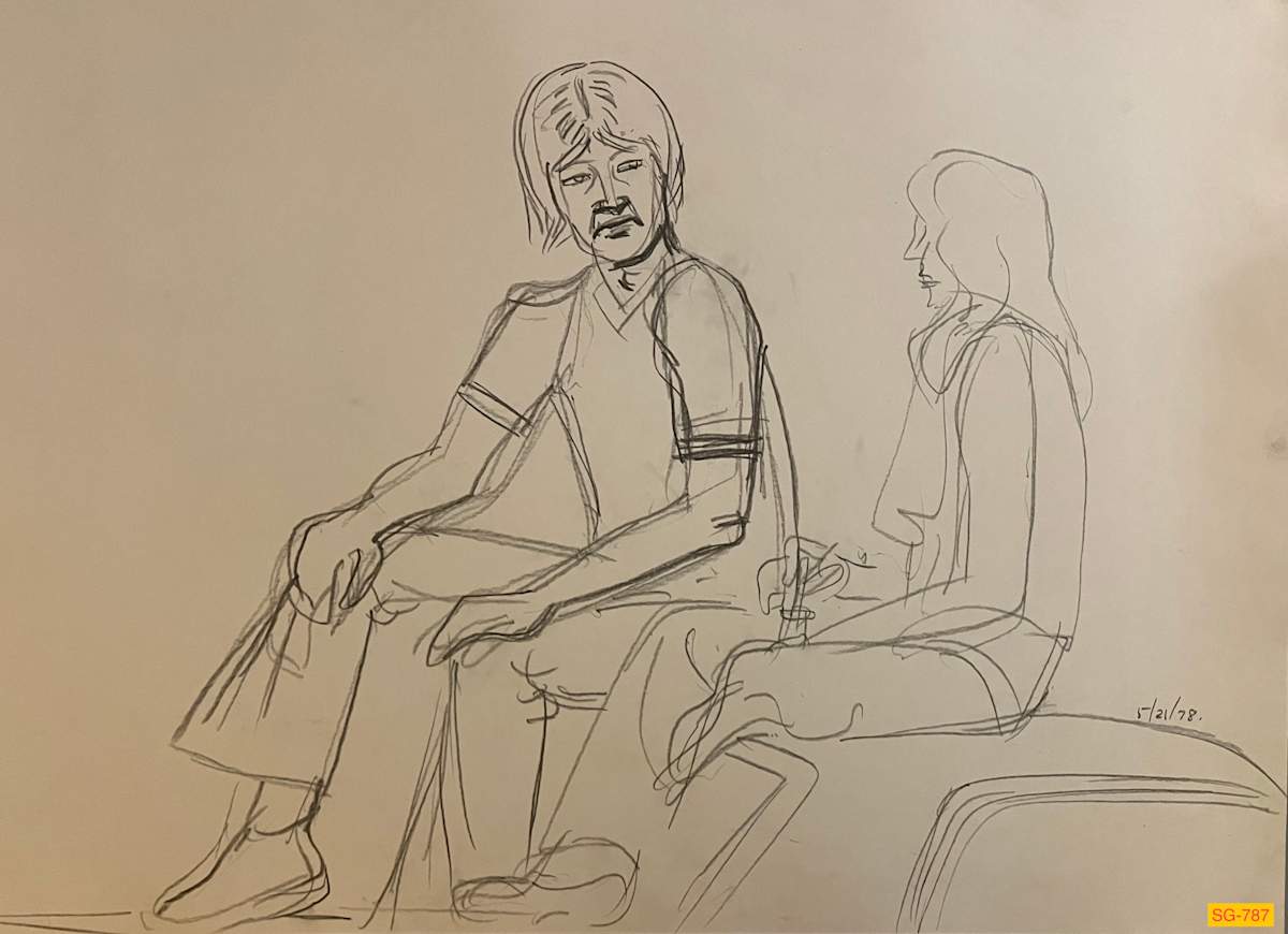 Untitled (Teenage Boy and Girl Sitting on Roof of a Car) by Spence Guerin 