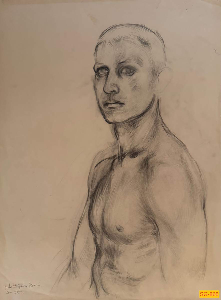 Self-Portrait, January 1965 by Spence Guerin  Image: As a young, physically fit 1st Lieutenant in the US Army.