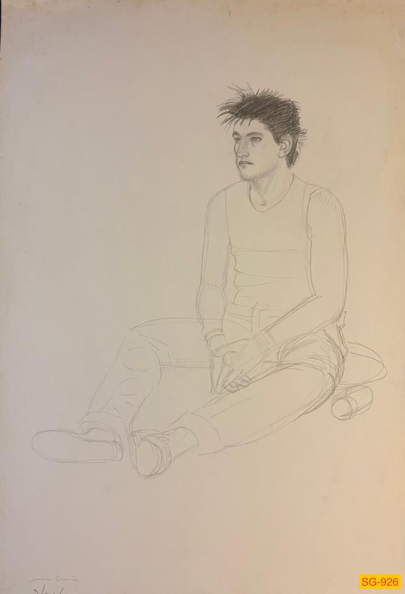 Jimmy sitting on his skateboard by Spence Guerin 