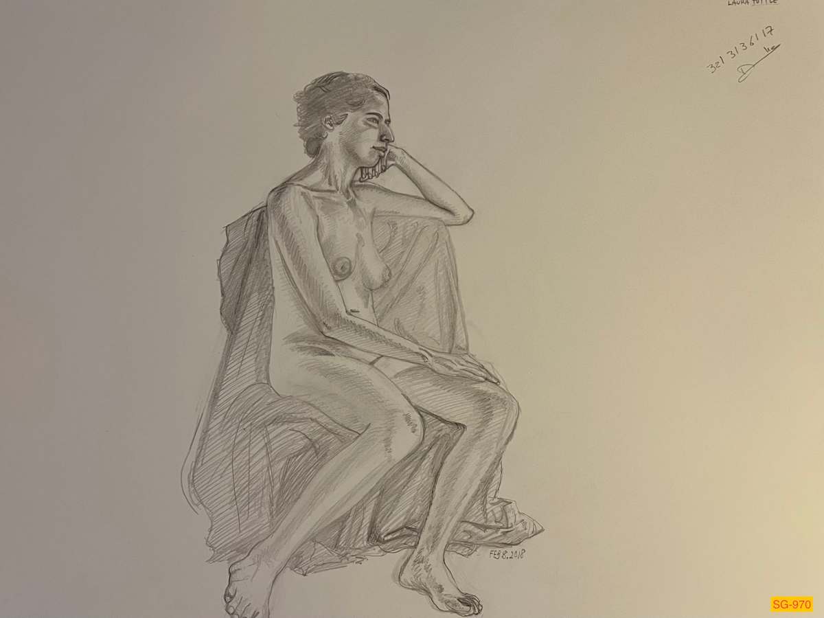 Untitled (Figure drawing female nude) by Spence Guerin 