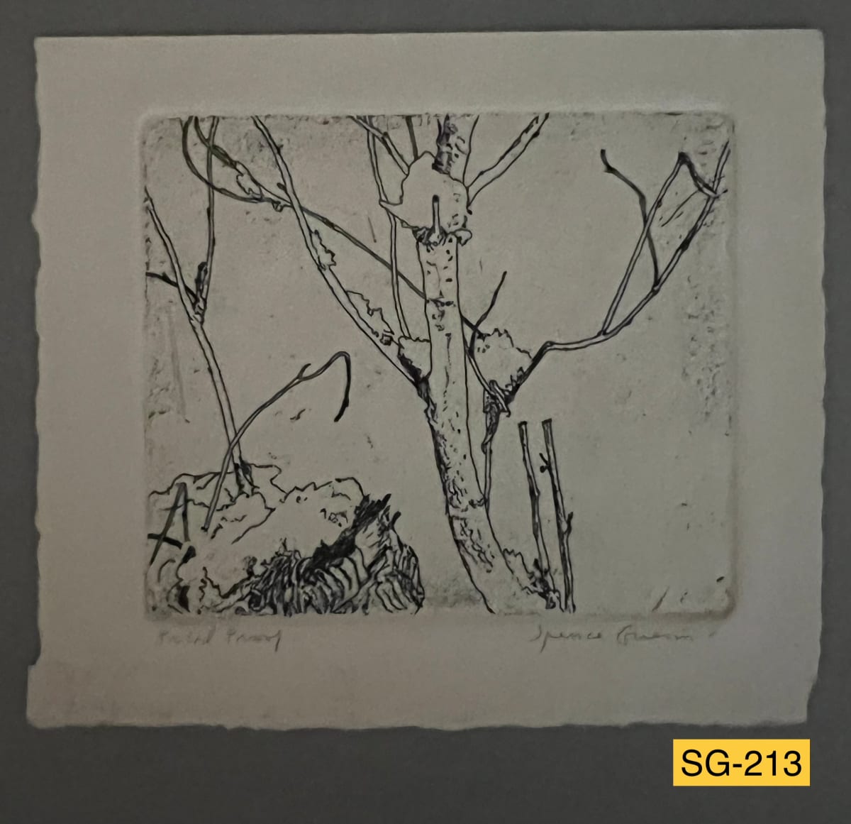 Spring Snow etching, edition image.