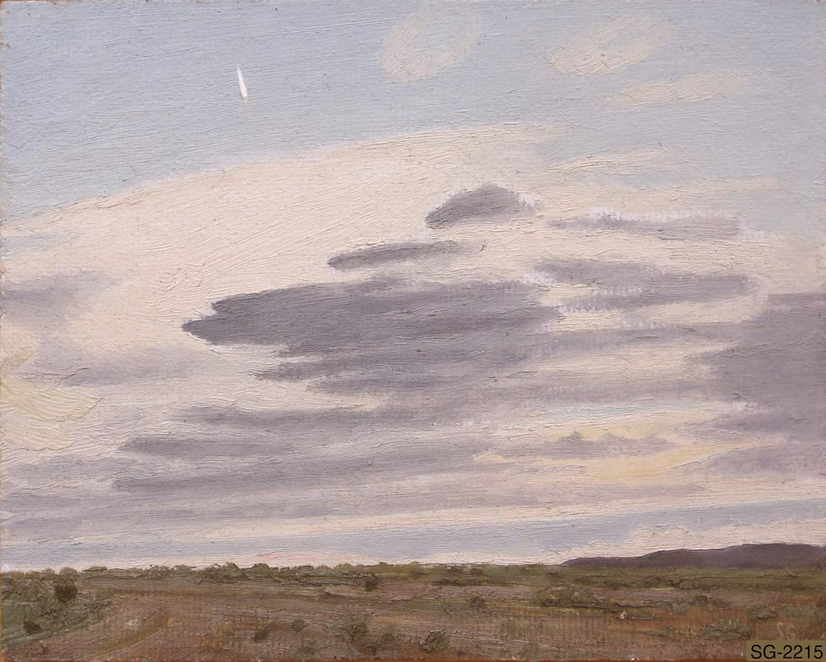 Evening Flight to LA by Spence Guerin  Image: The bright streak in the sky at upper left is the late afternoon sun's illumination of the contrail of a high-flying aircraft over New Mexico, undoubtedly bound for Los Angeles. It's an Evening Flight to L.A..