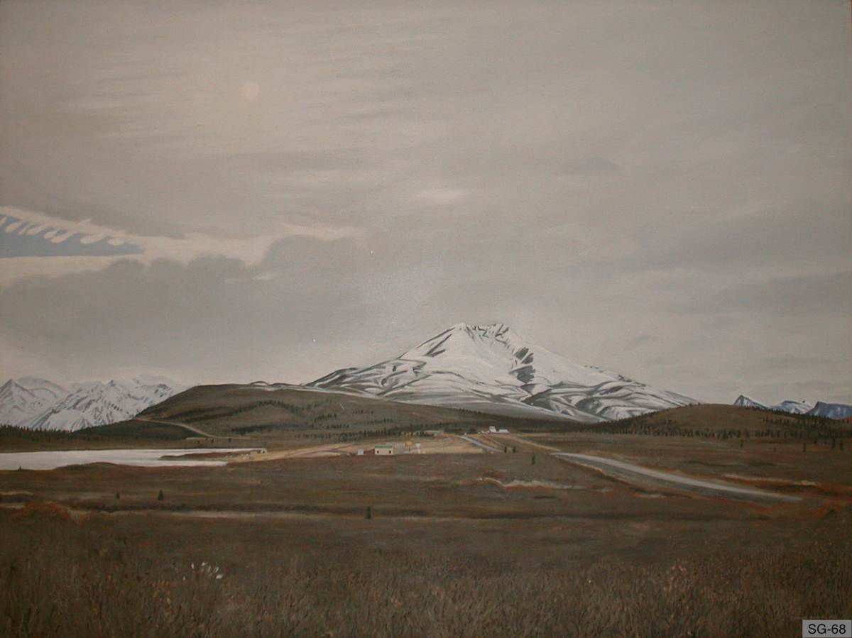 Gunsight Mountain with Glenn Highway Roadhouse by Spence Guerin 