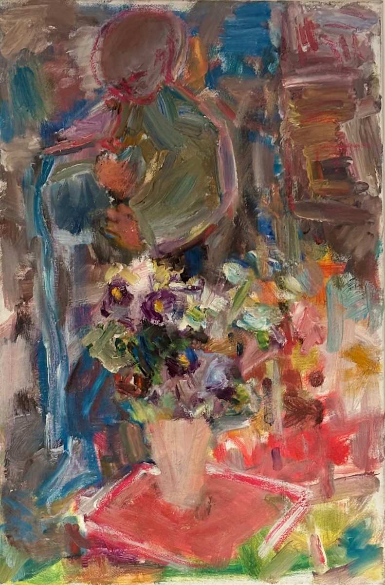 Monk With Flowers by Vera Gutkina 