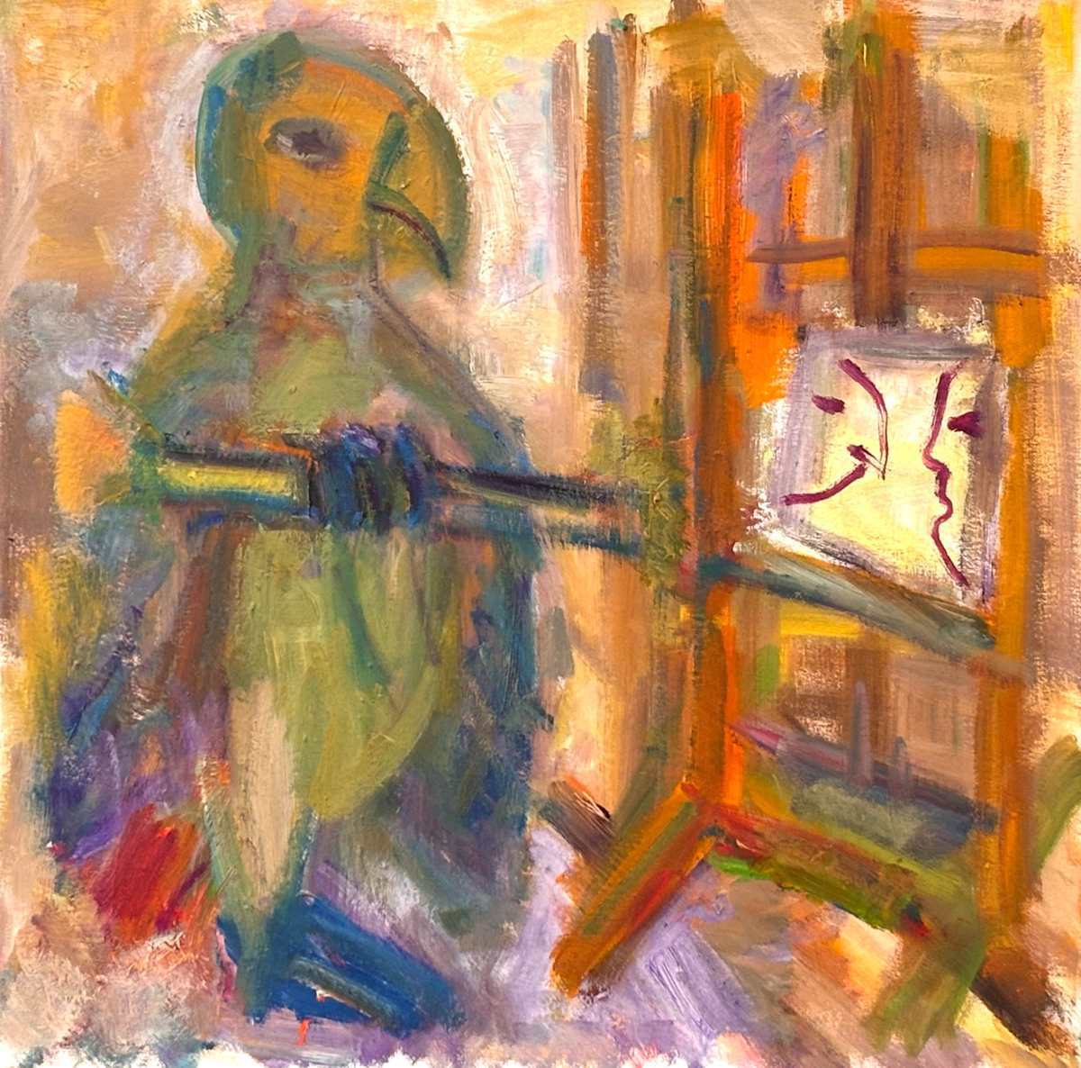 Painting Bird by Vera Gutkina 