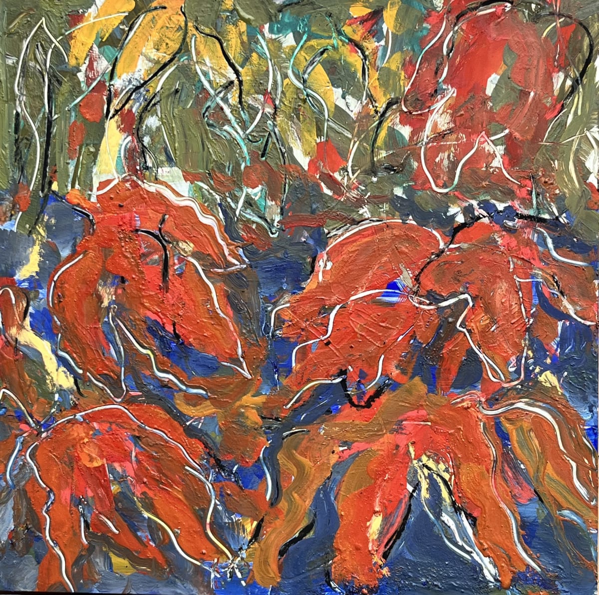 Floating Leaves by Gay P Cox  Image: Exclusive at Red Raven Art Company, Lancaster PA. https://redravenartcompany.com/artist/gay-cox/