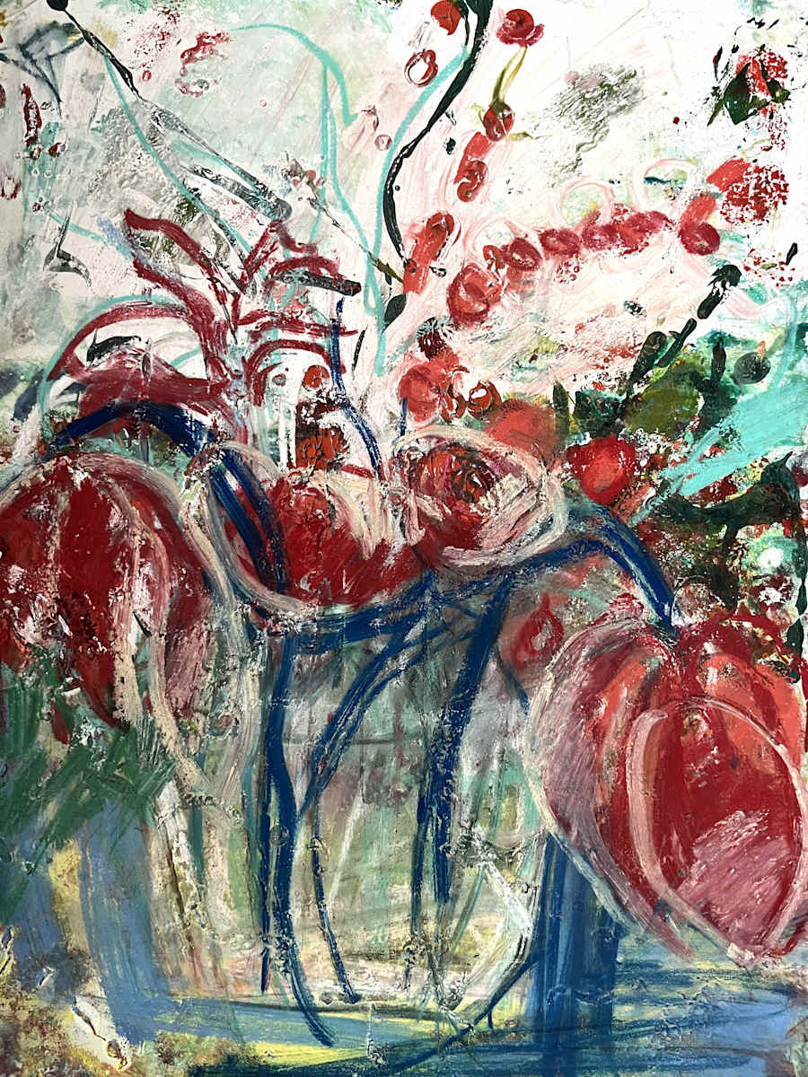 Bundle in a Vase by Gay P Cox  Image: Exclusive at Red Raven Art Company, Lancaster PA. https://redravenartcompany.com/artist/gay-cox/