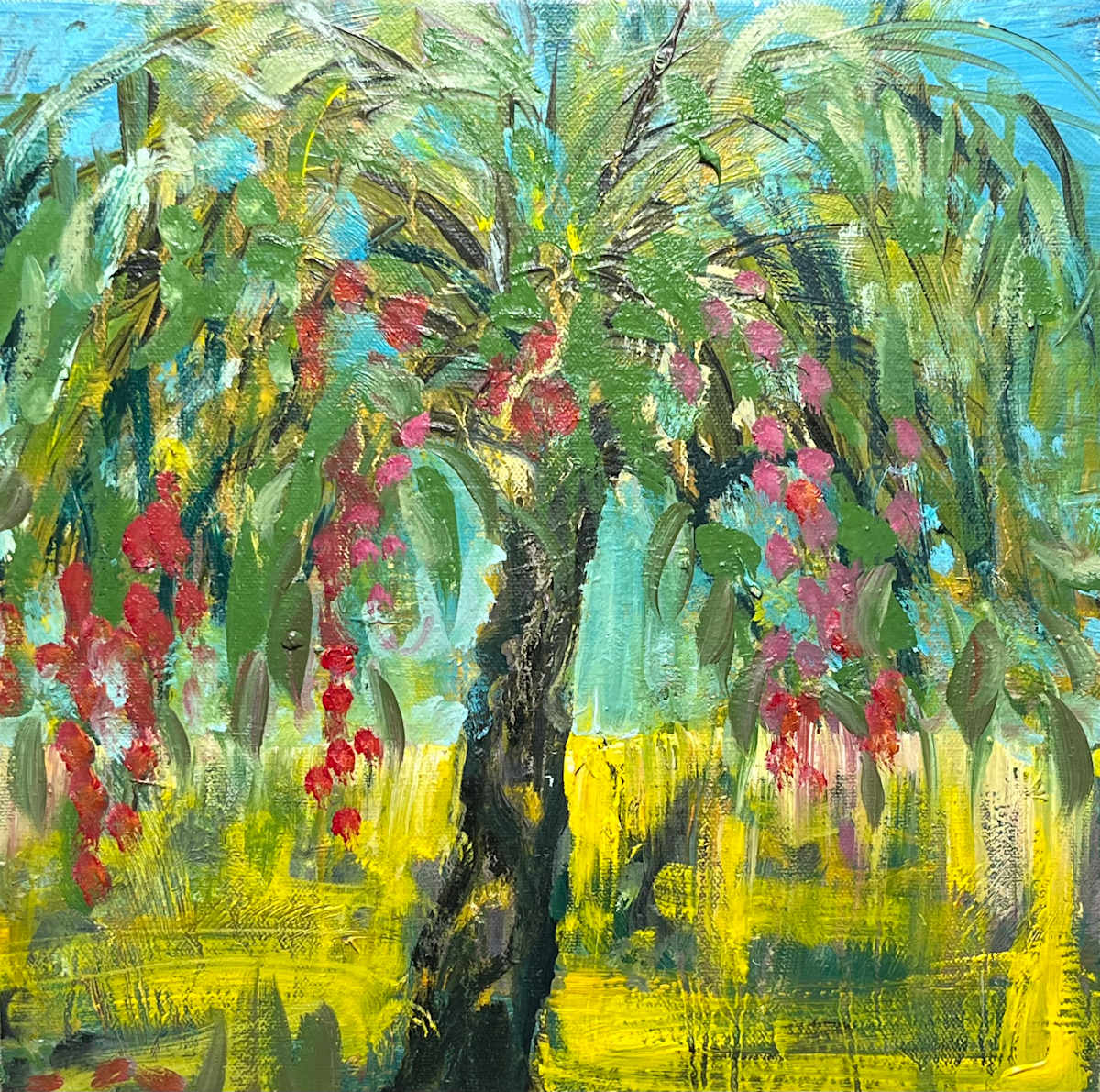Paradise Palm and Red Dates by Gay P Cox 