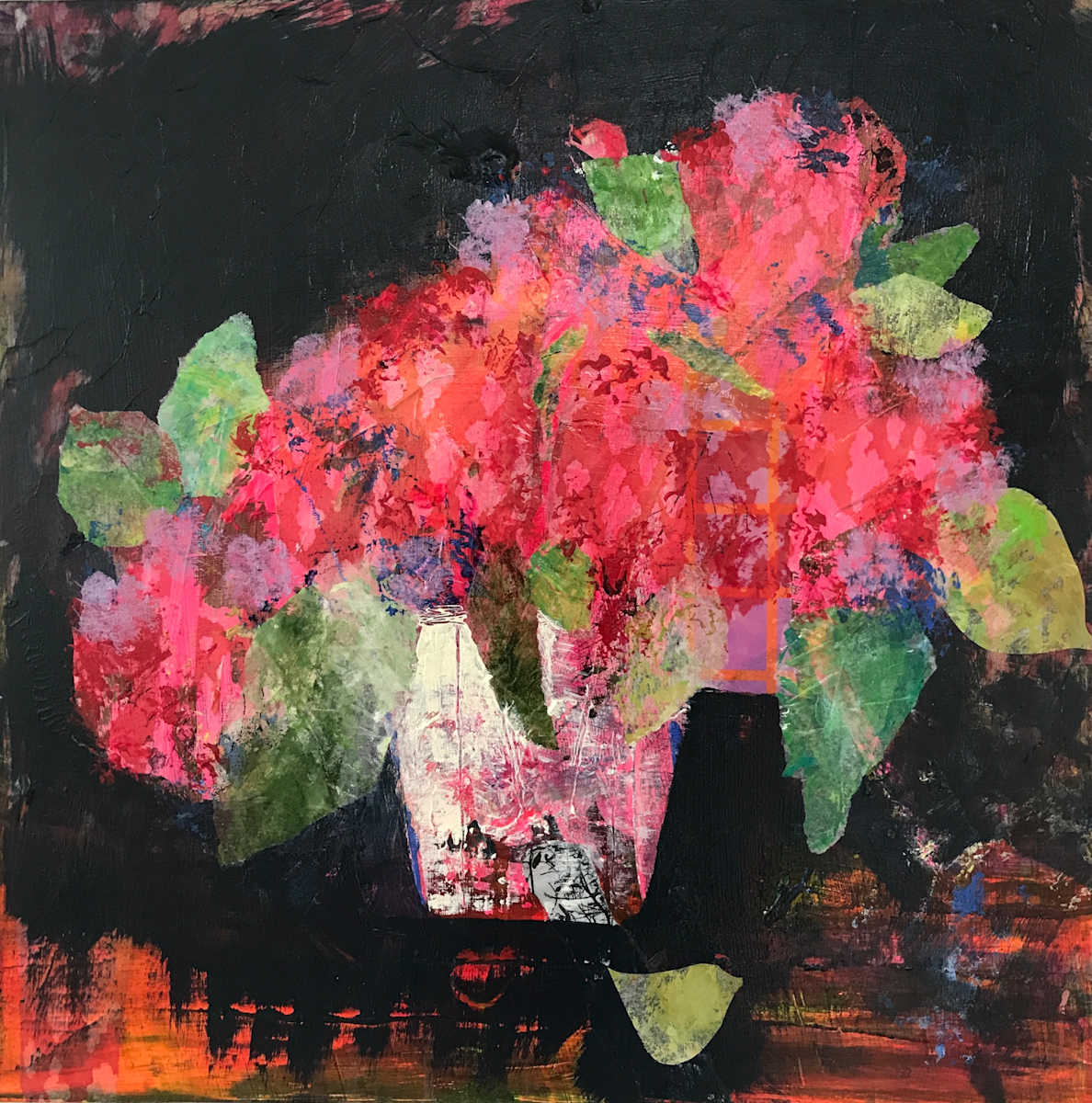 Hydrangea in White Pot by Lisa Glaze 