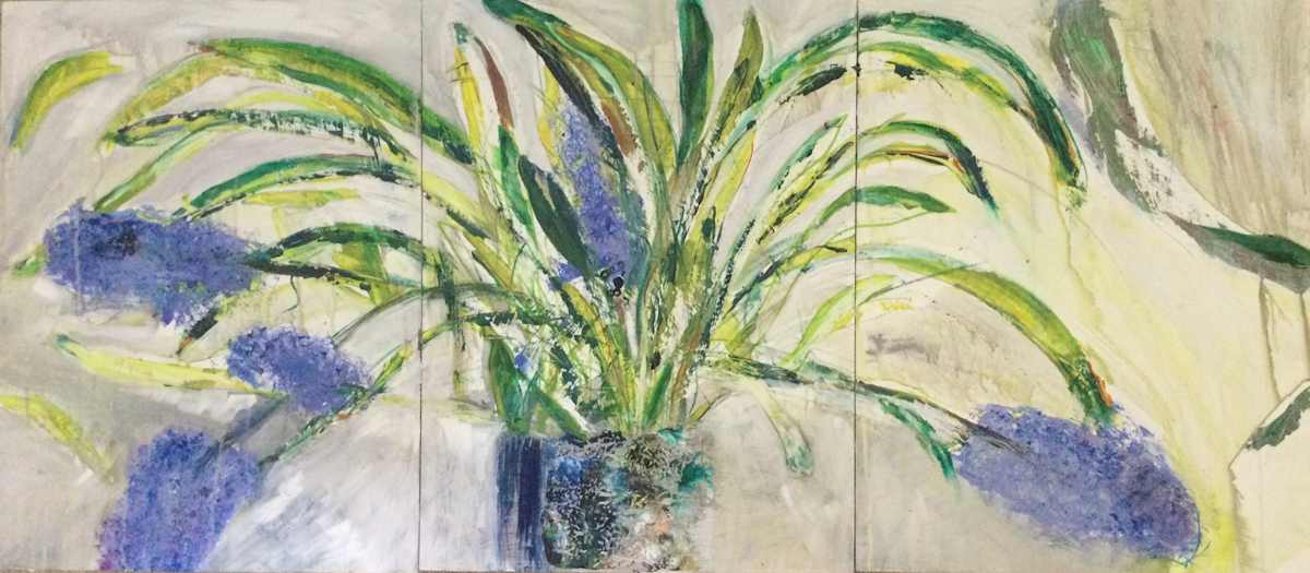 Blue Hyacinths (Triptych) by Lisa Glaze, Image 9.