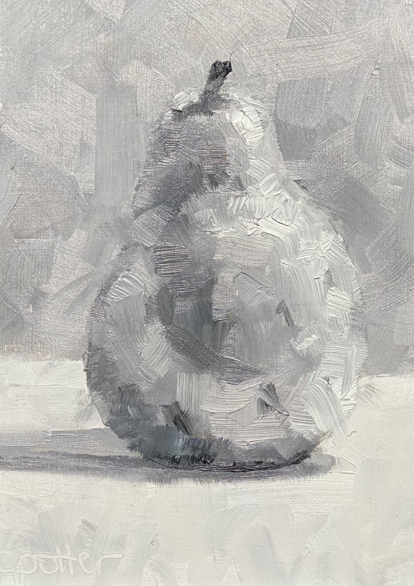 Pear Study/Greyscale by Cheryl Potter 