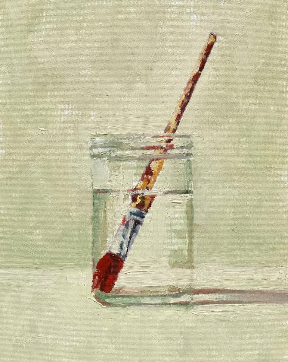 Red Paint Brush Study by Cheryl Potter 