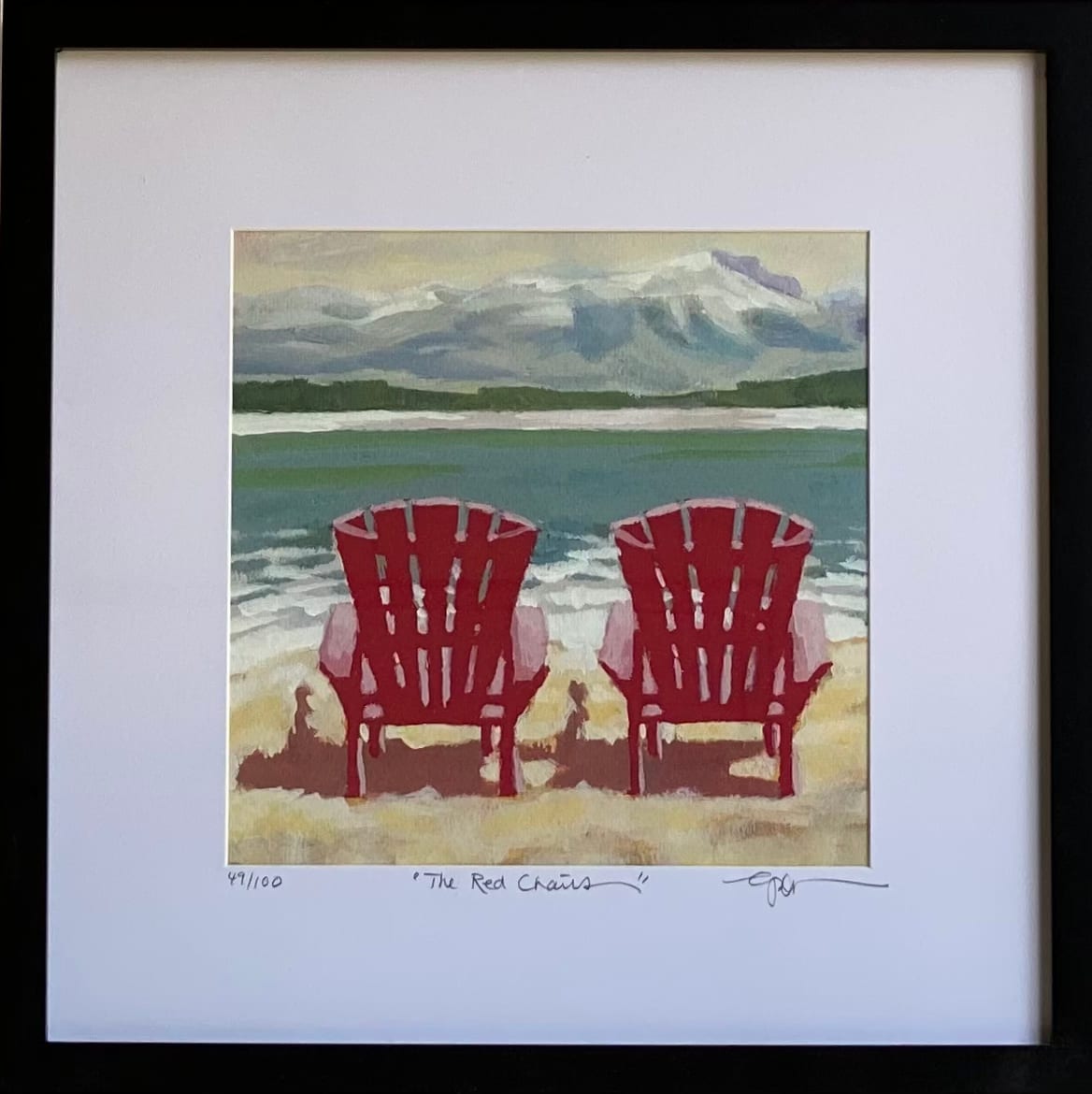 The Red Chairs (Framed) by Cheryl Potter 