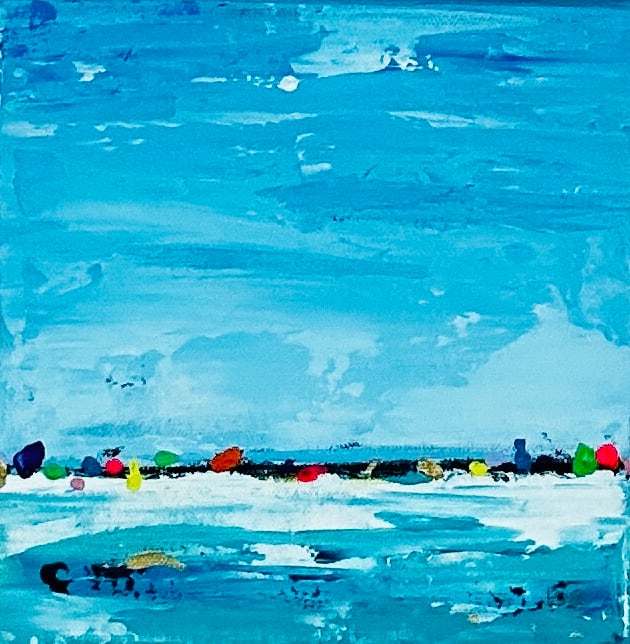 Gulf Breeze I by Kim Salesses  Image: Gulf Breeze I is an acrylic palette knife painting depicting the beauty and vibrant colors of the Gulf of Mexico!