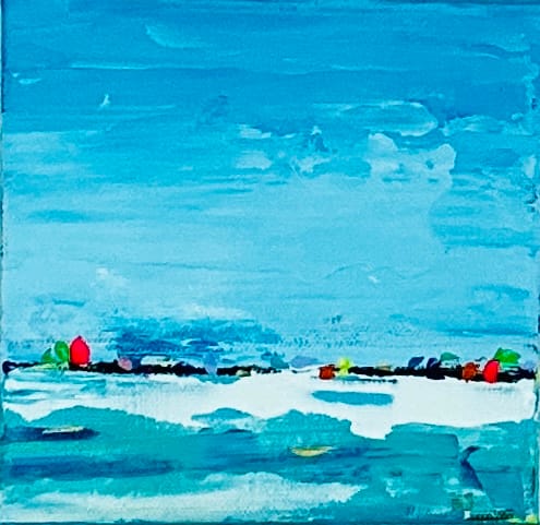 Gulf Breeze II by Kim Salesses  Image: Gulf Breeze II is an acrylic palette knife painting depicting the beauty and vibrant colors of the Gulf of Mexico!