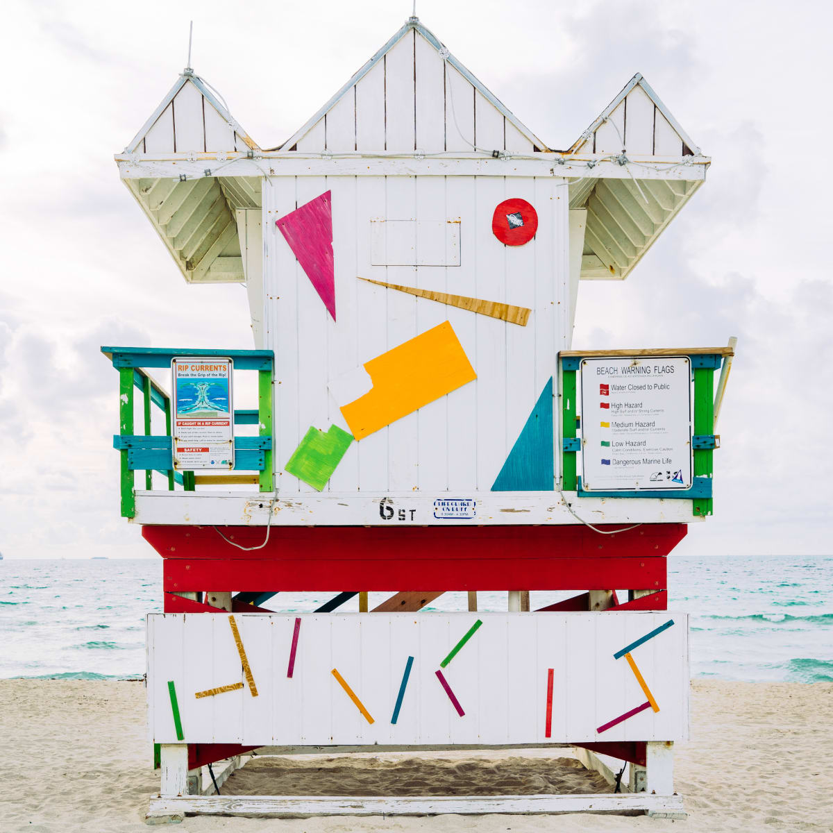 Miami Lifeguard Stand - 6th Street - Rear View (2014) by Peter Mendelson 