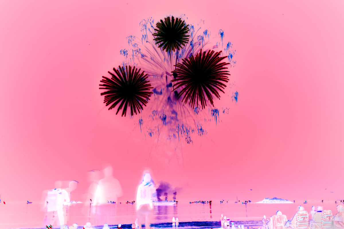 Inverted Realities - Pink Fireworks by Peter Mendelson 