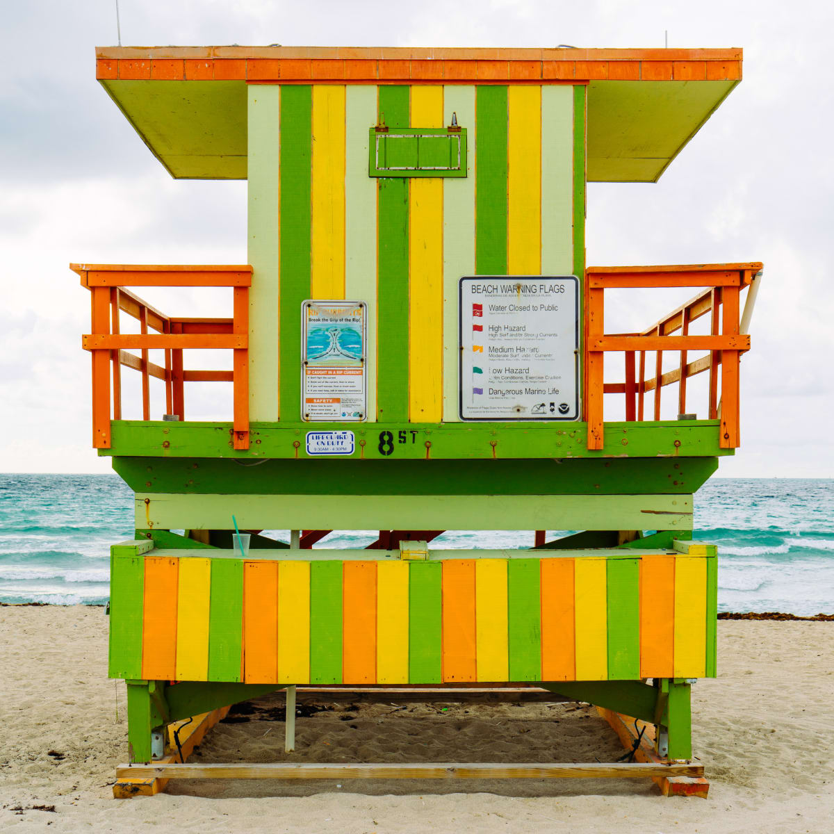 Miami Lifeguard Stand - 8th Street - Rear View by Peter Mendelson 