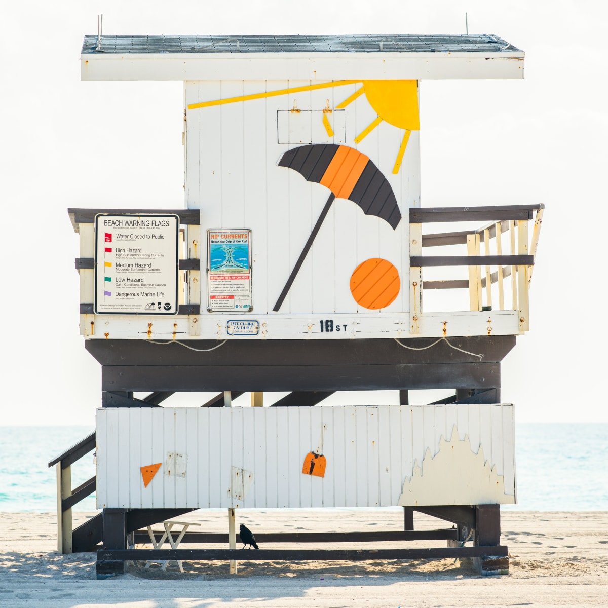 Miami Lifeguard Stand - 18th Street - Rear View by Peter Mendelson 
