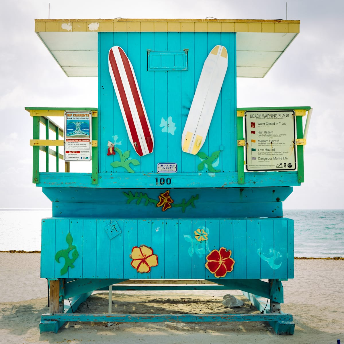 Miami Lifeguard Stand - 100 - Rear View by Peter Mendelson, Image 1.
