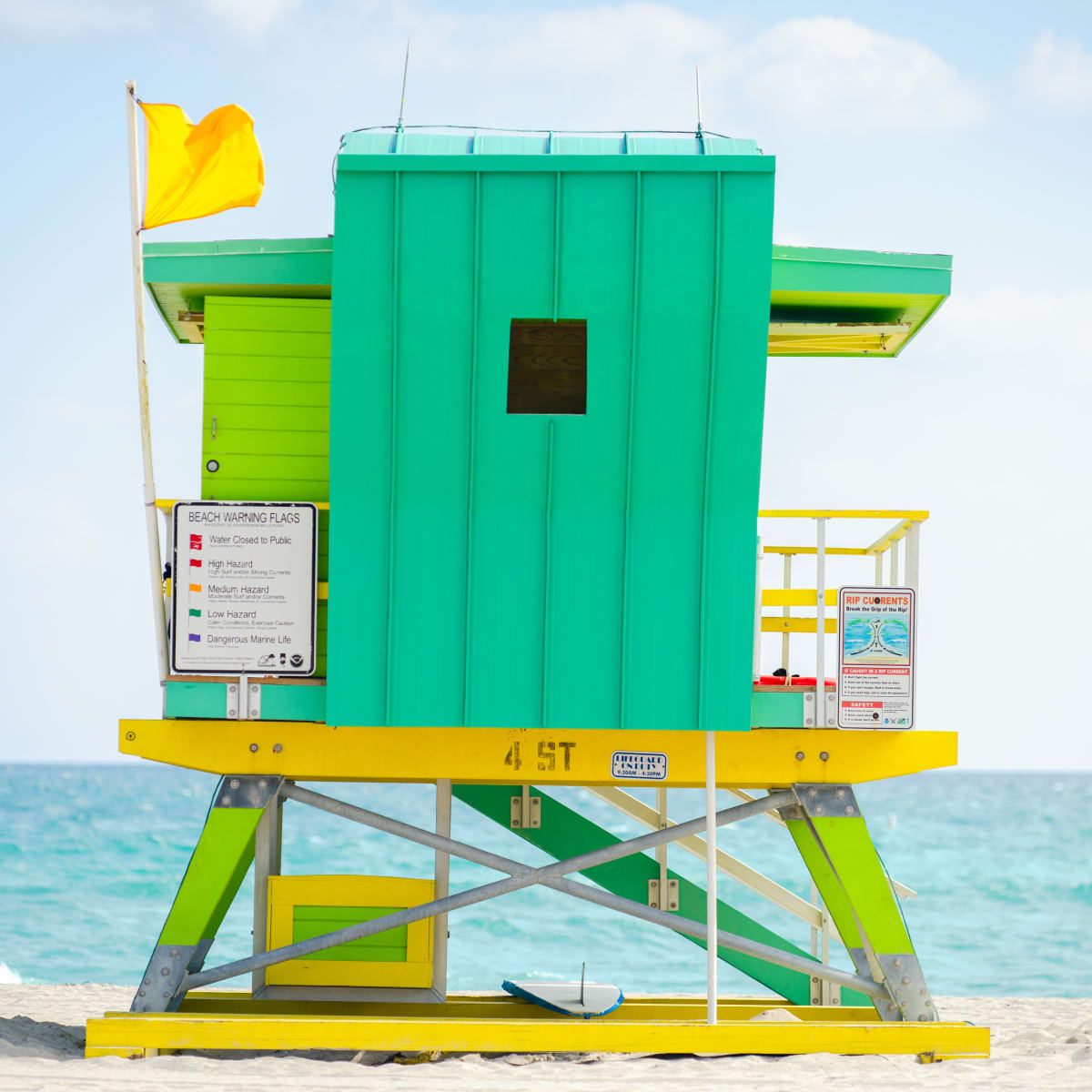 Miami Lifeguard Stand - 4th Street - Rear View by Peter Mendelson 