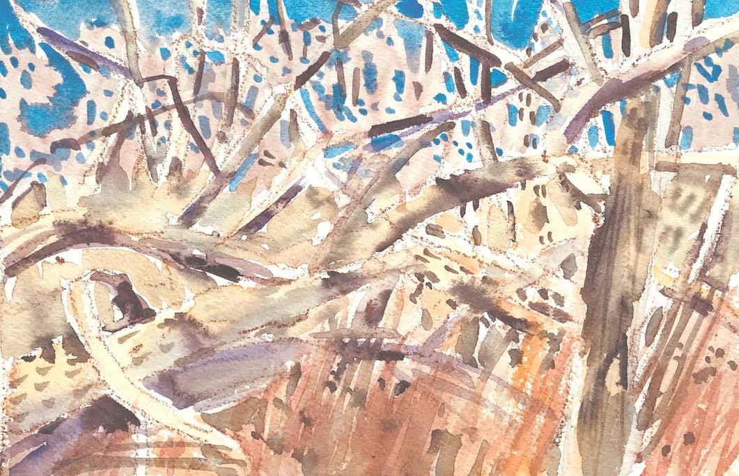 Winter Woods Tangle by JANE M. MASON 