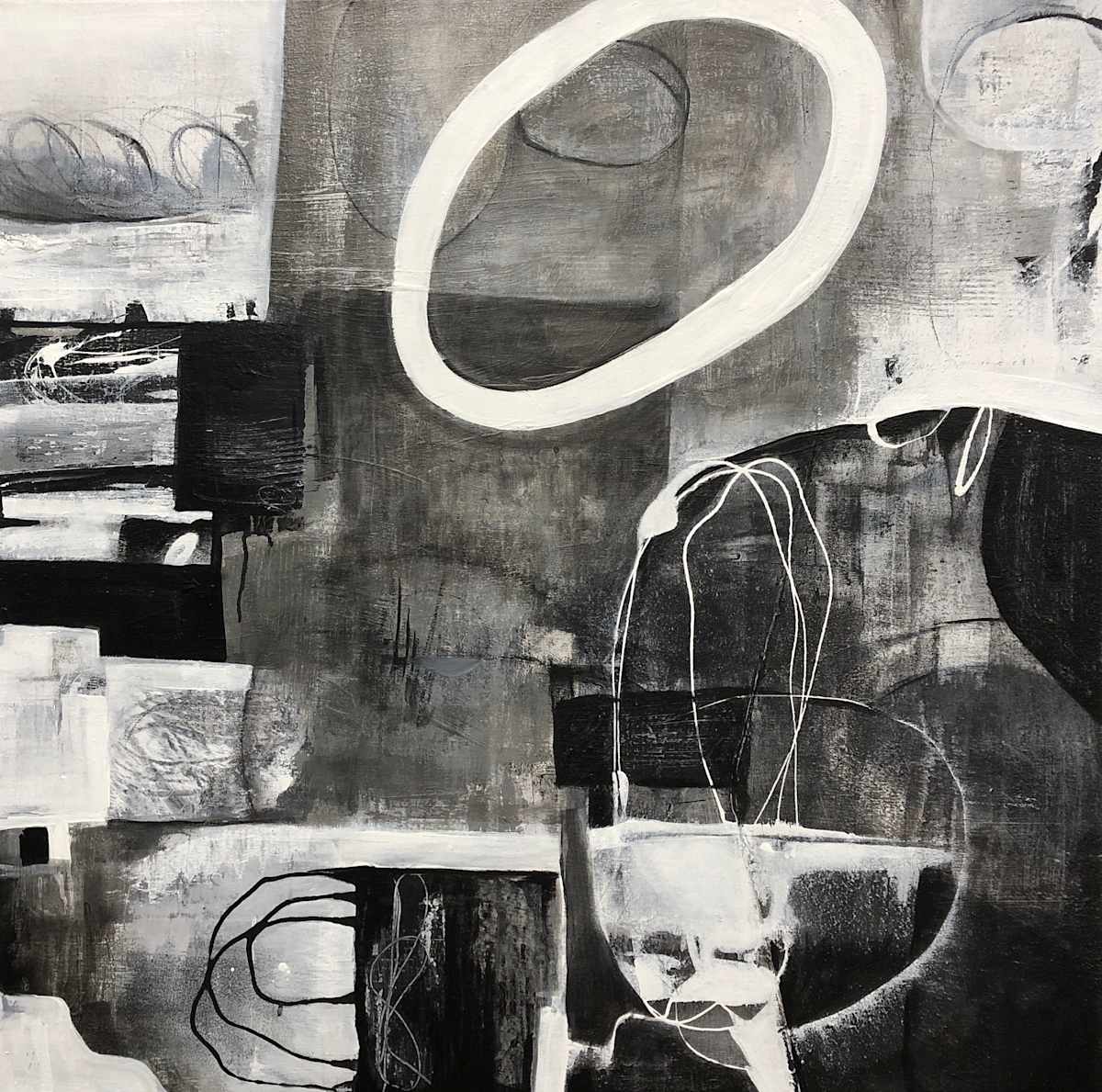 Black and White  Abstract by Jules Kobelin 