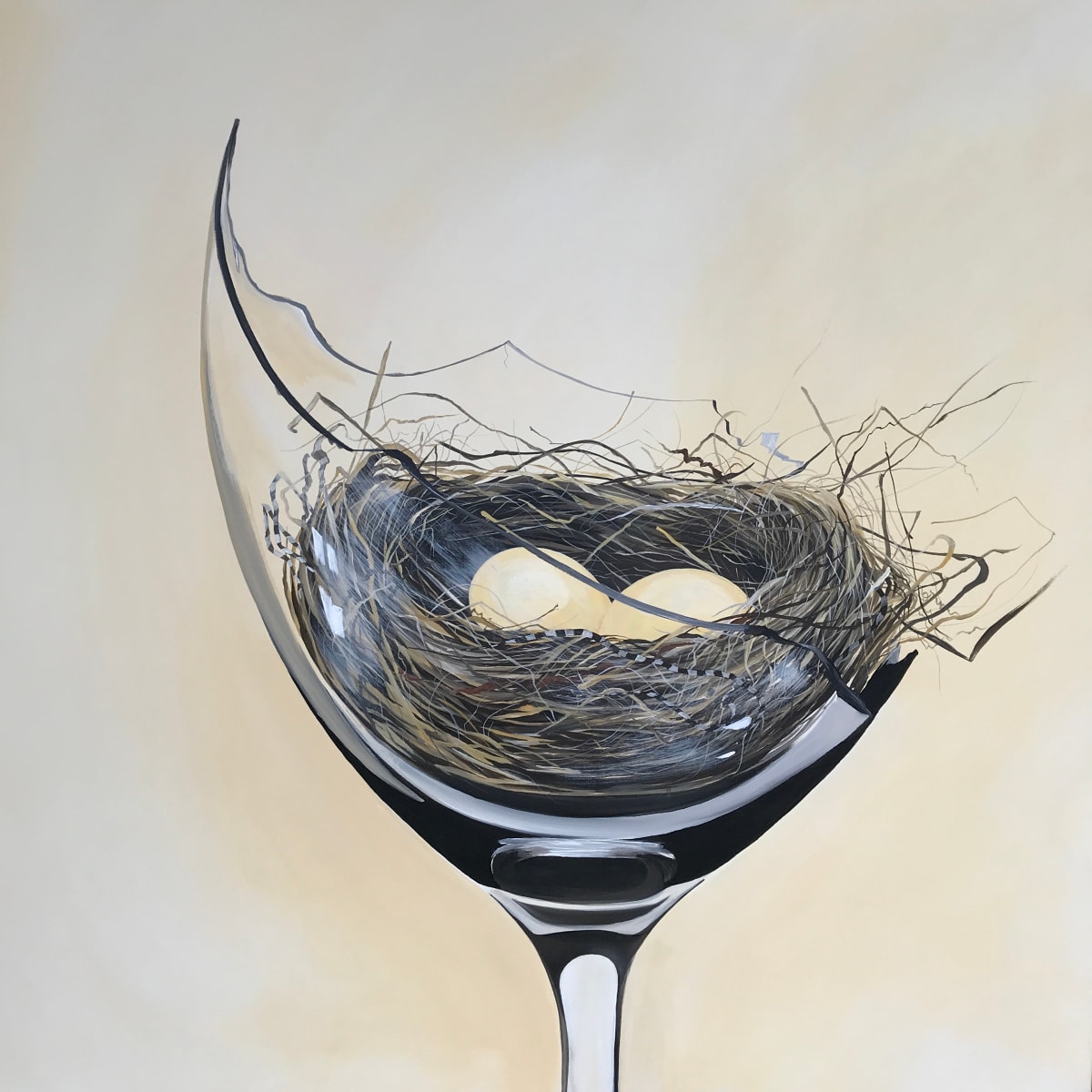 Broken by Lindsey Kiser  Image: (C) Lindsey Kiser 2017, "Broken", acrylic on canvas, 48" x 48"