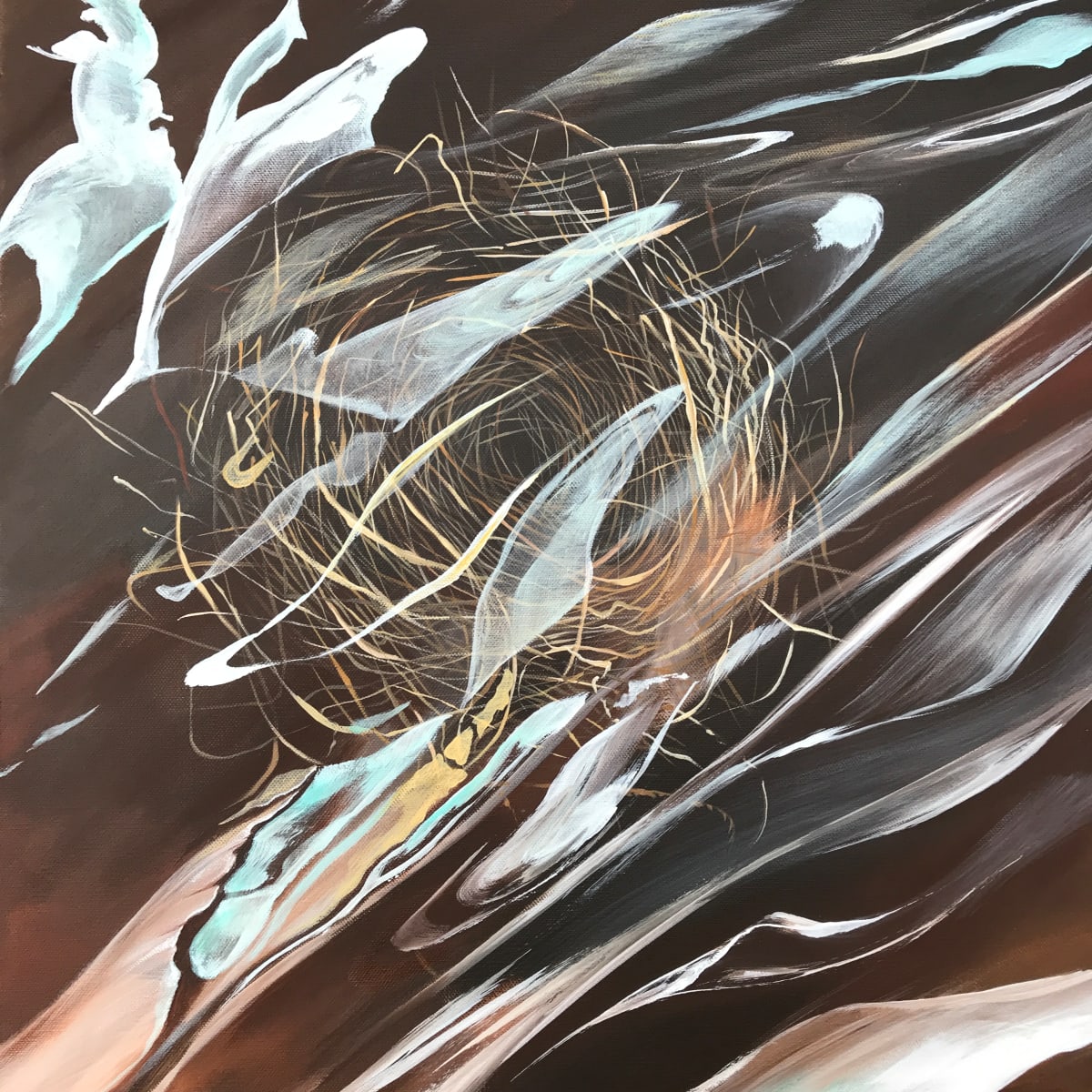 Preserved or Smothered? by Lindsey Kiser  Image: (C) Lindsey Kiser 2018. "Preserved or Smothered?", acrylic on canvas, 20" x 20"