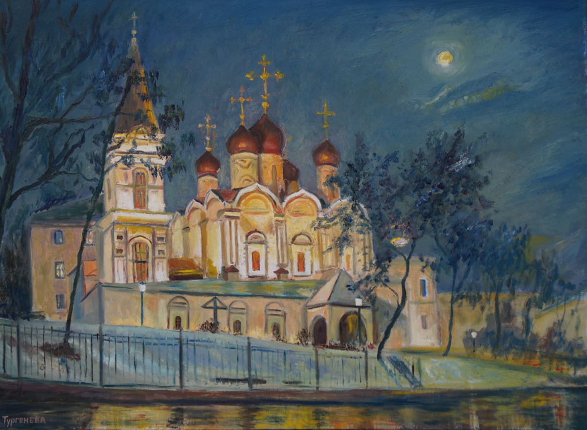 Cathedral in the moonlight by Elena Turgeneva 