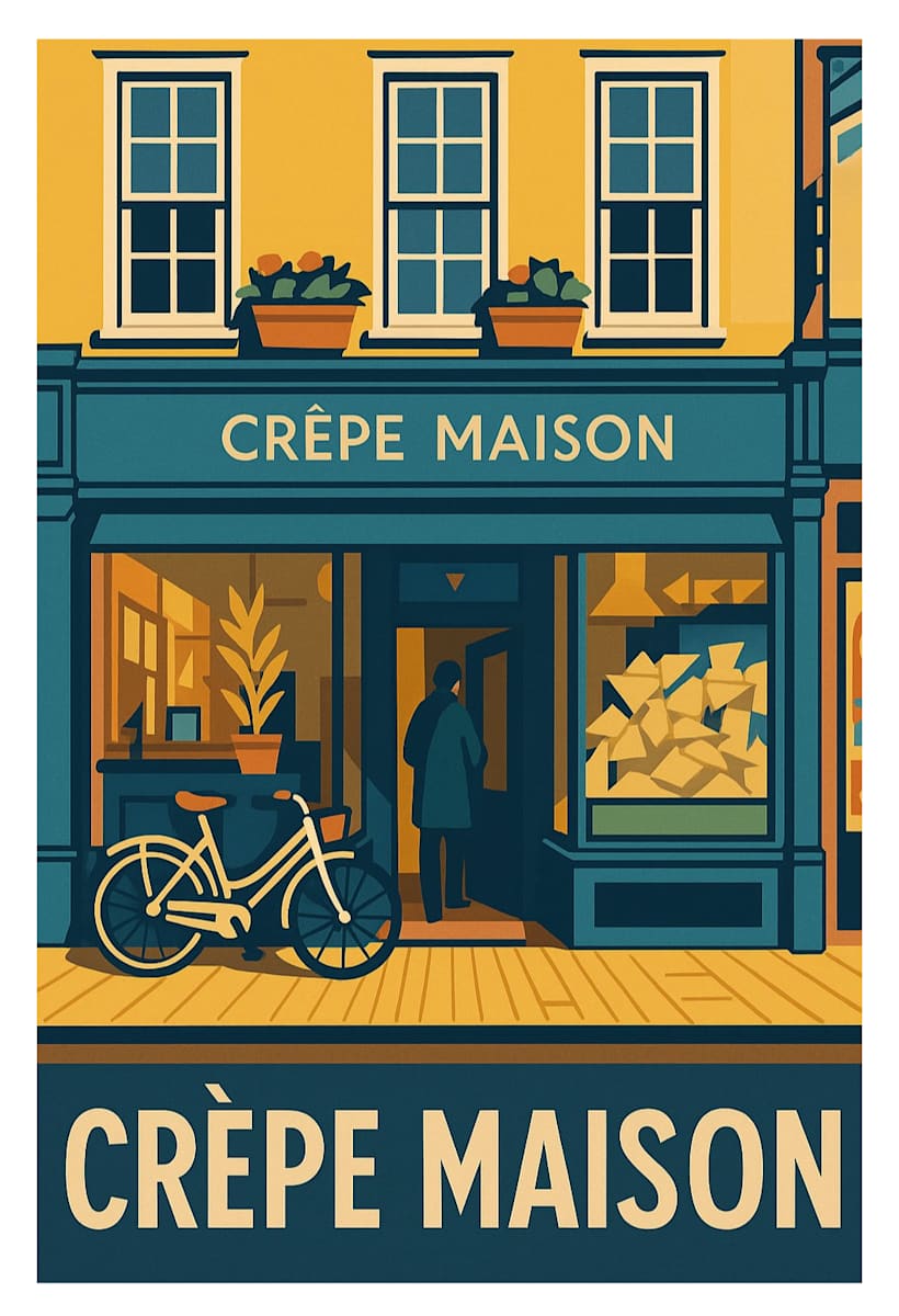 Crepe Maison digital illustration by michelle 